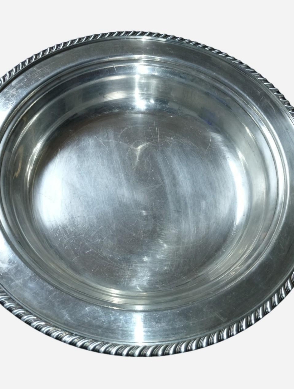 Classic Silver-Tone Serving Bowl with Rope Edge